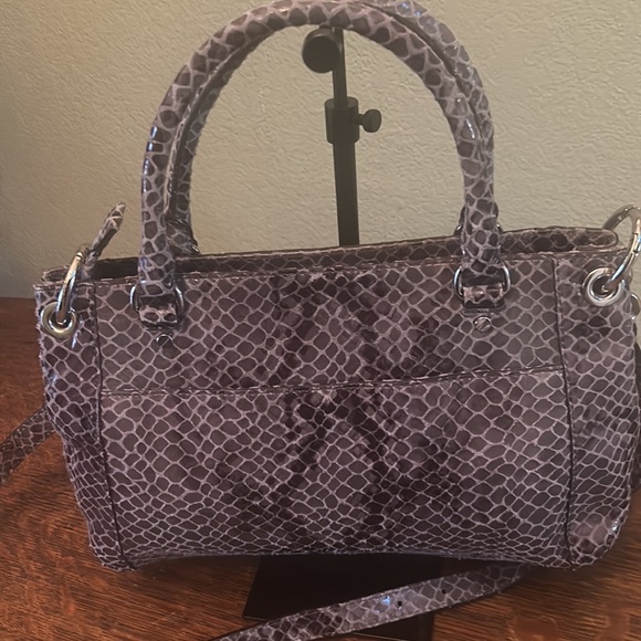 Michael Michael Kors Python Print Leather Satchel/Crossbody and Detachable Strap - Picture 8 of 16